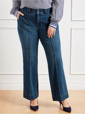 Talbots Flare Leg Pintuck Jeans Size 14P
